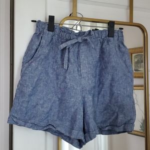 Linen blend Paperbag shorts